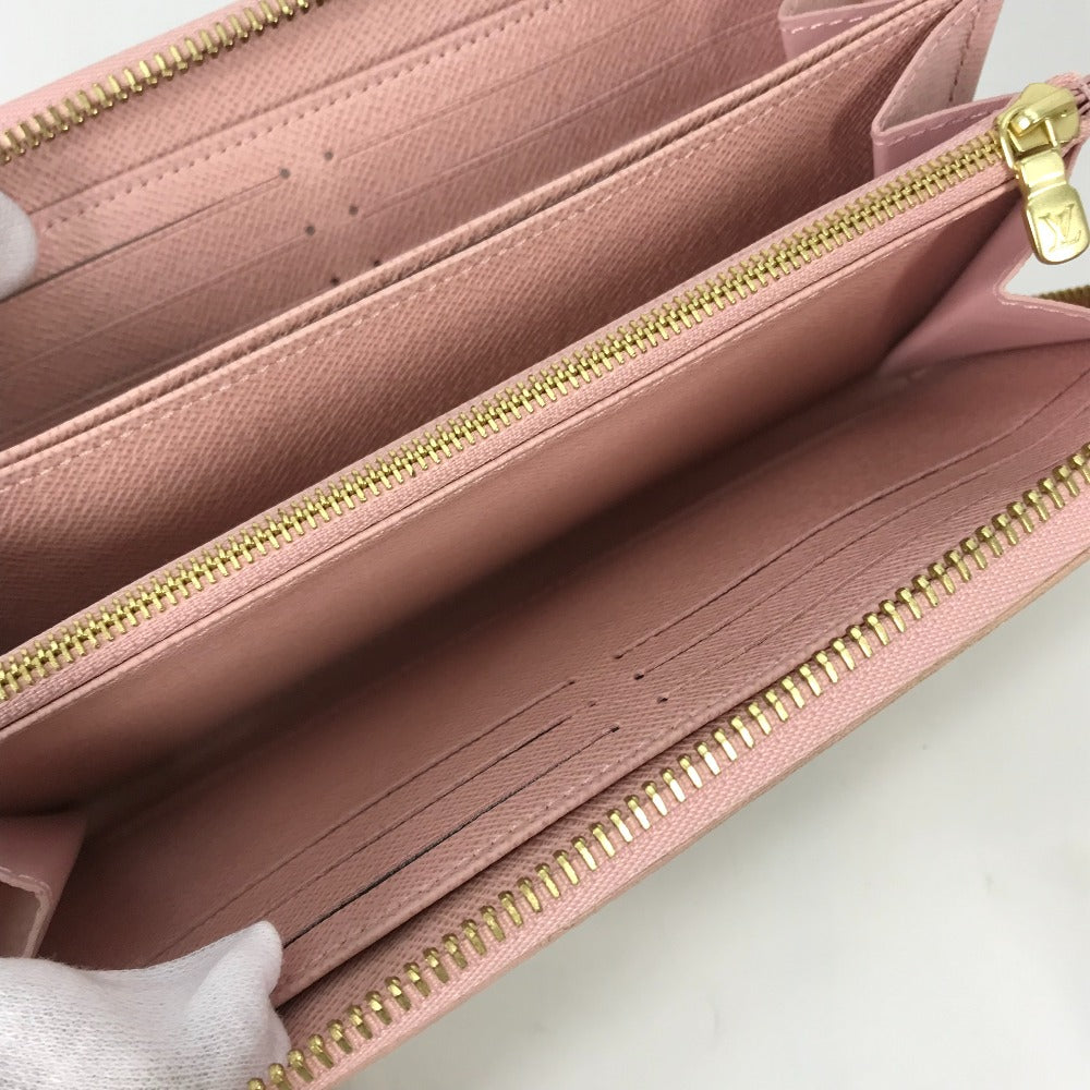 LOUIS VUITTON N63503 Damier Azur Zippy Wallet, Long Wallet with Round Zipper, Damier Azur Canvas, Women's, Rose Ballerine, White