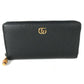 GUCCI 739499 GGマーモント バンブー ラウンドファスナー ロングウォレット 長財布 レザー レディース ネイビー