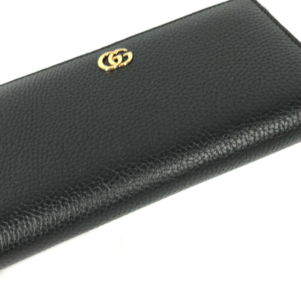 GUCCI 739499 GGマーモント バンブー ラウンドファスナー ロングウォレット 長財布 レザー レディース ネイビー