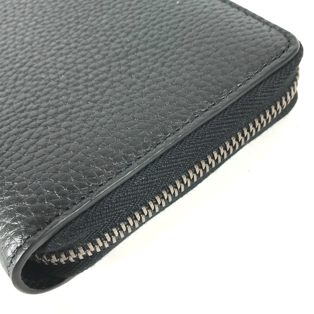 GUCCI 739499 GGマーモント バンブー ラウンドファスナー ロングウォレット 長財布 レザー レディース ネイビー