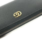 GUCCI 739499 GGマーモント バンブー ラウンドファスナー ロングウォレット 長財布 レザー レディース ネイビー