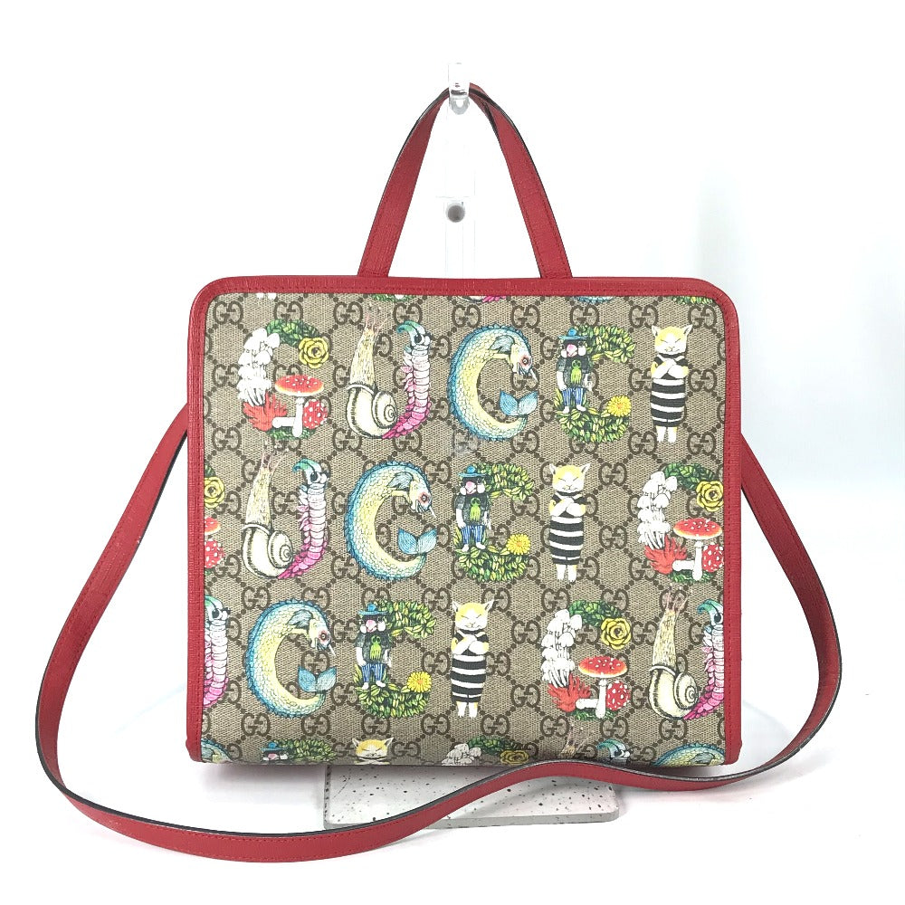 GUCCI 612992 GG Yuko Higuchi Children's Cat 2-Way Shoulder Bag/Crossbody Bag/Handbag in GG Supreme Canvas, Beige