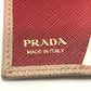PRADA 1PG004 Logo 4-Ring Key Case in Saffiano Leather, Pink