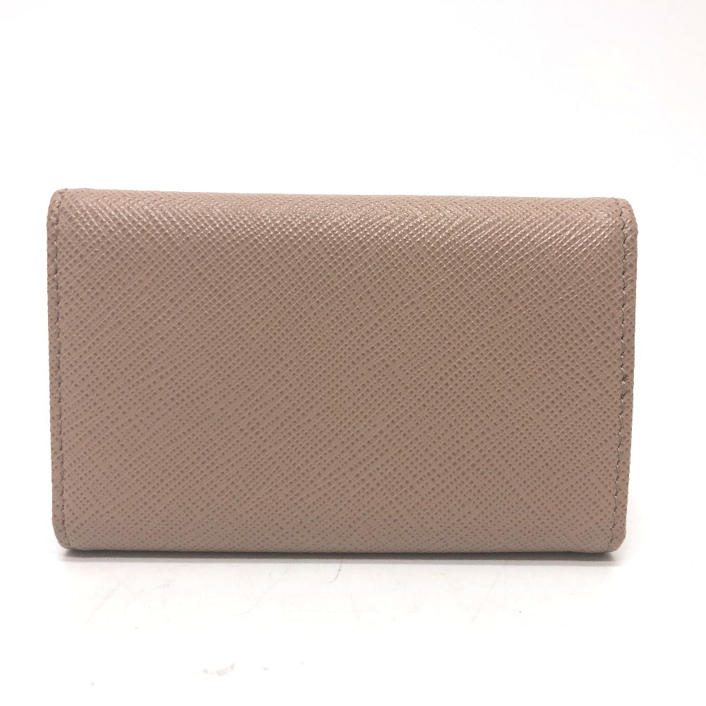 PRADA 1PG004 Logo 4-Ring Key Case in Saffiano Leather, Pink