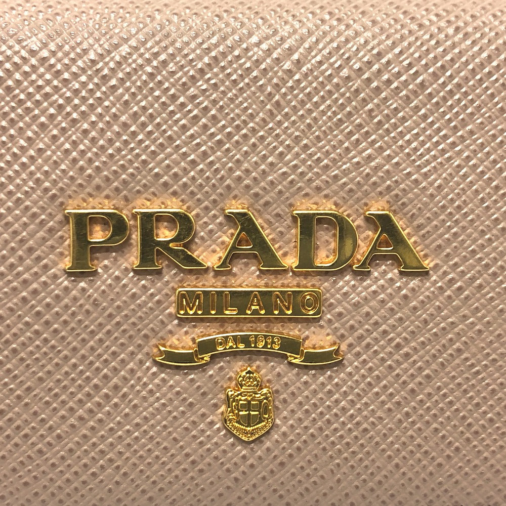 PRADA 1PG004 Logo 4-Ring Key Case in Saffiano Leather, Pink