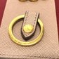 PRADA 1PG004 Logo 4-Ring Key Case in Saffiano Leather, Pink