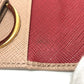 PRADA 1PG004 Logo 4-Ring Key Case in Saffiano Leather, Pink