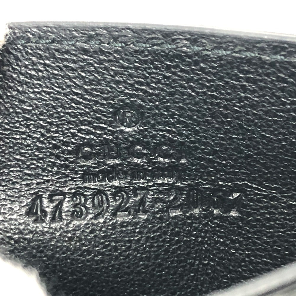 GUCCI 473927 シマ カードケース レザー メンズ ブラック