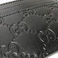 GUCCI 473927 シマ カードケース レザー メンズ ブラック