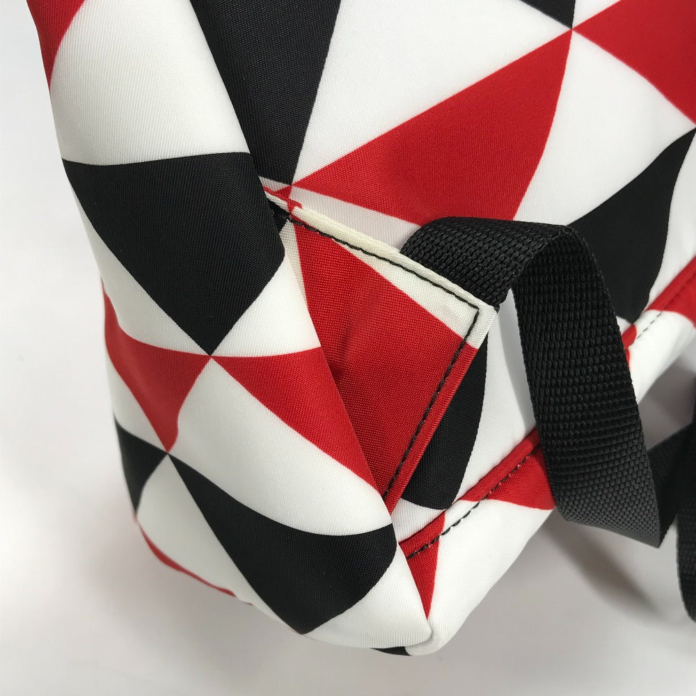 PRADA トライアングルロゴ 三角ロゴ プレート シニョ―プリント バックパック カバン リュックサック ナイロン メンズ レッド