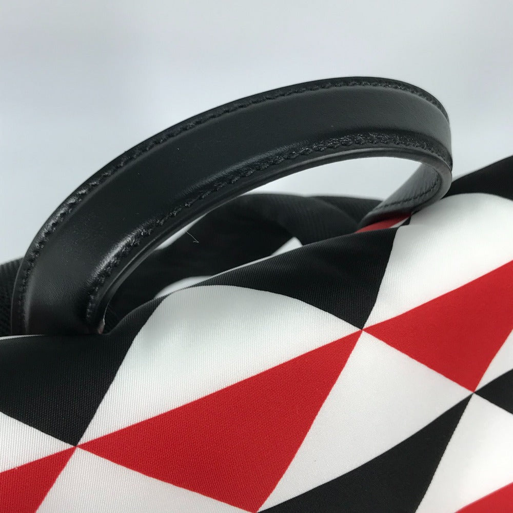 PRADA トライアングルロゴ 三角ロゴ プレート シニョ―プリント バックパック カバン リュックサック ナイロン メンズ レッド