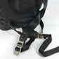 PRADA 1BZ038 Triangle Logo Plaid Check Backpack, Drawstring, Nylon/Leather, Men's, Black