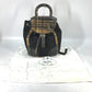 PRADA 1BZ038 Triangle Logo Plaid Check Backpack, Drawstring, Nylon/Leather, Men's, Black