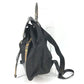 PRADA 1BZ038 Triangle Logo Plaid Check Backpack, Drawstring, Nylon/Leather, Men's, Black