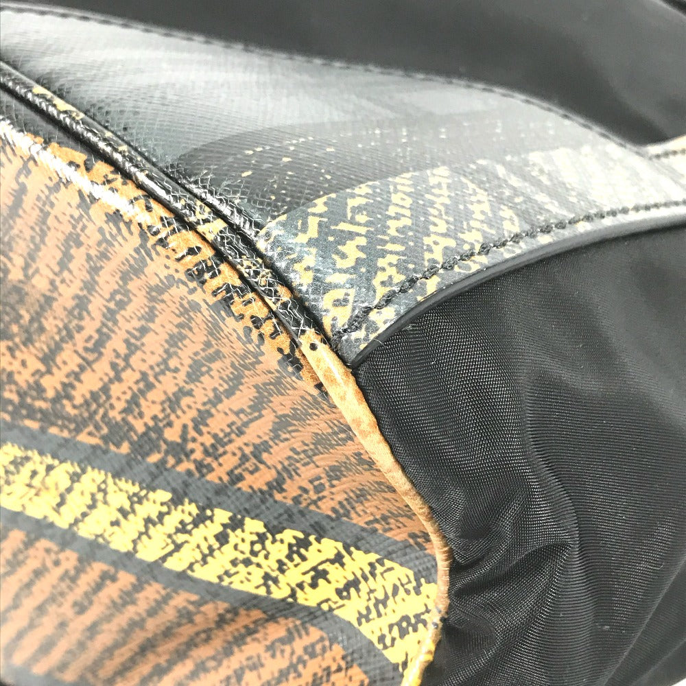 PRADA 1BZ038 Triangle Logo Plaid Check Backpack, Drawstring, Nylon/Leather, Men's, Black