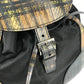 PRADA 1BZ038 Triangle Logo Plaid Check Backpack, Drawstring, Nylon/Leather, Men's, Black