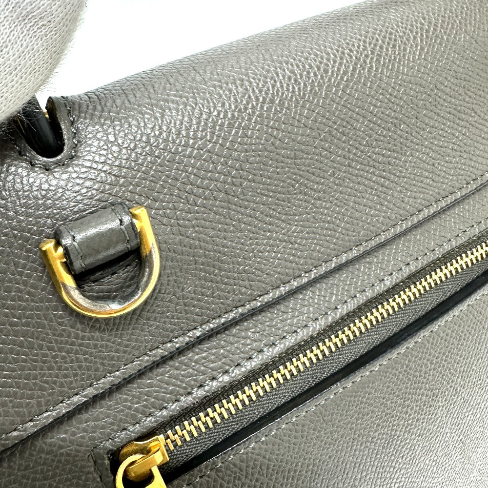 CELINE 189153 ロゴ ベルトバッグ マイクロ 2WAY ショルダーバッグ カバン ハンドバッグ レザー レディース グレー