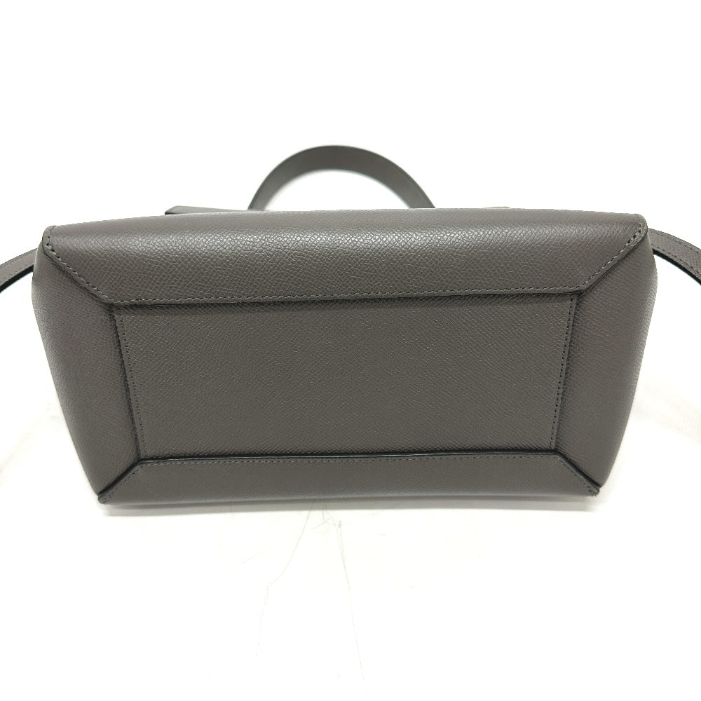 CELINE 189153 ロゴ ベルトバッグ マイクロ 2WAY ショルダーバッグ カバン ハンドバッグ レザー レディース グレー