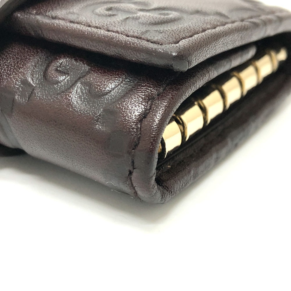GUCCI 203551 GG ハートプレート 6連 キーケース レザー レディース ブラウン