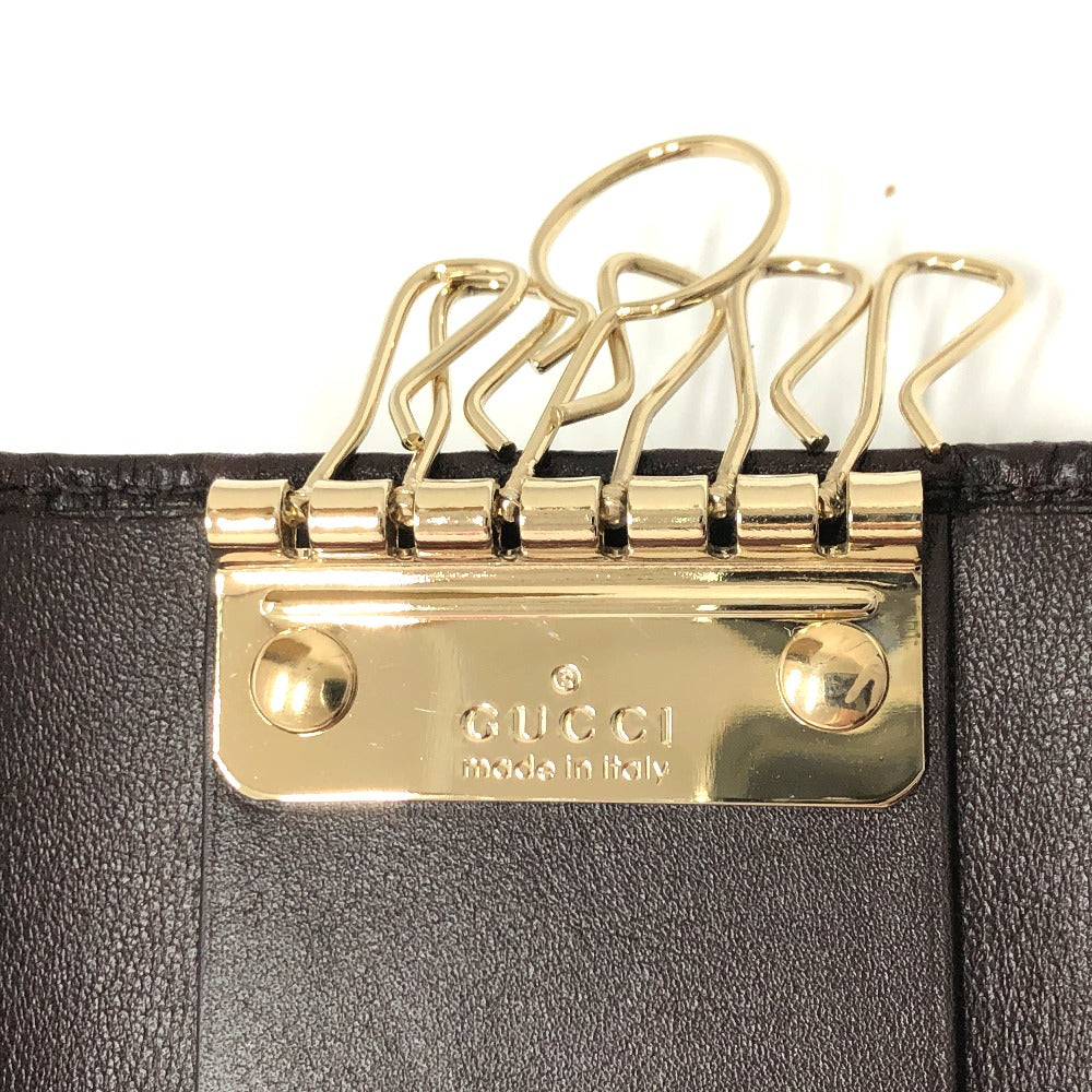 GUCCI 203551 GG ハートプレート 6連 キーケース レザー レディース ブラウン