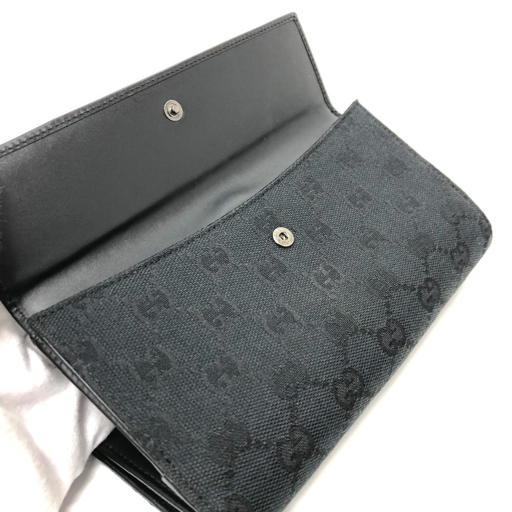 GUCCI 035.2184 GG Jackie Long Wallet, Bifold Wallet, GG Canvas, Women's, Black