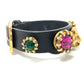 GUCCI Tiger Head Accessory Bracelet Leather Men's Black