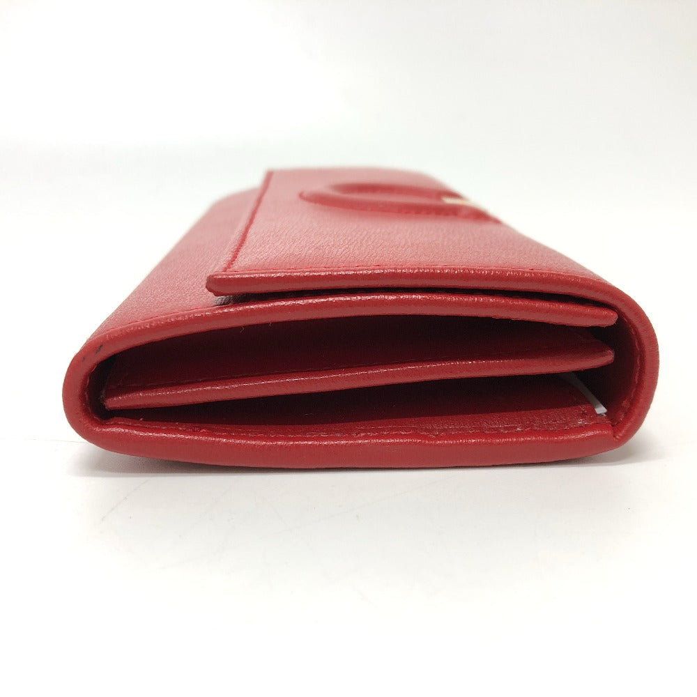 Salvatore Ferragamo Gancini Bifold Wallet, Leather, Women's, Red