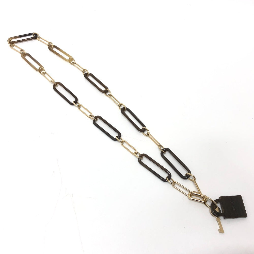 HERMES アミュレット パドロックGM アクセサリー ネックレス GP レディース ブラウン