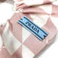 PRADA 1IF015 Triangle Logo Plate Hair Tie, Silk Scrunchie, Women's, Pink