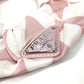 PRADA 1IF015 Triangle Logo Plate Hair Tie, Silk Scrunchie, Women's, Pink