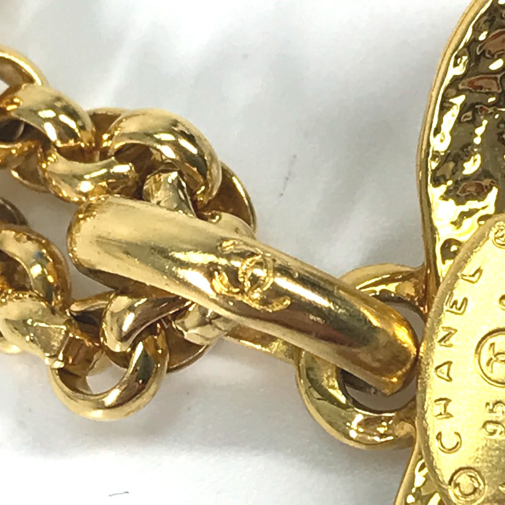 CHANEL Vintage Heart CC Coco Mark Chain Accessory 95P Necklace GP Women's Gold