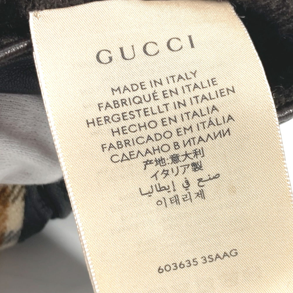 GUCCI 603635 Check Horsebit Gloves, Wool/Cashmere, Women's, Brown