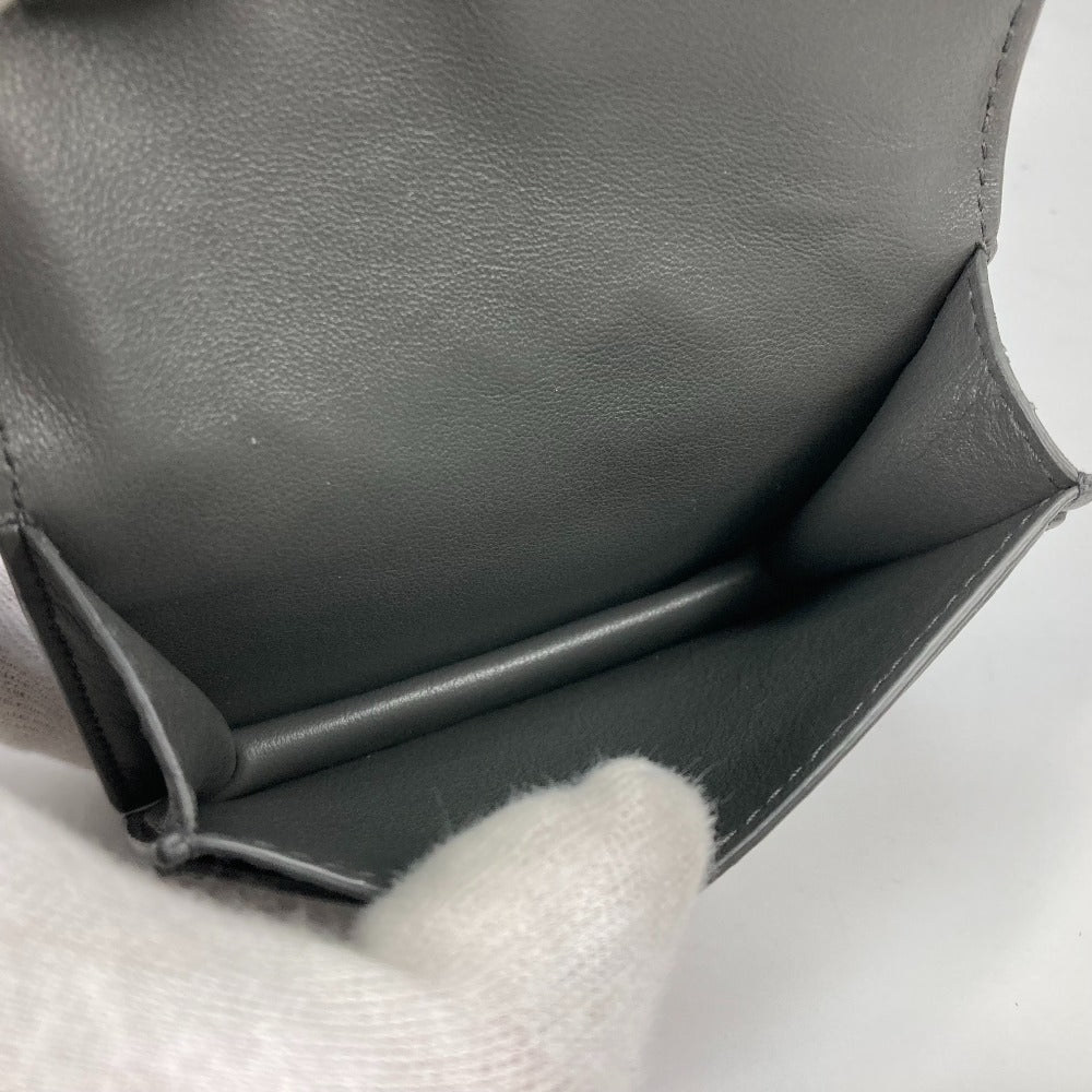 BOTTEGA VENETA 605720 Bifold Intrecciato Leather Pass Case/Business Card Case for Men, Gray