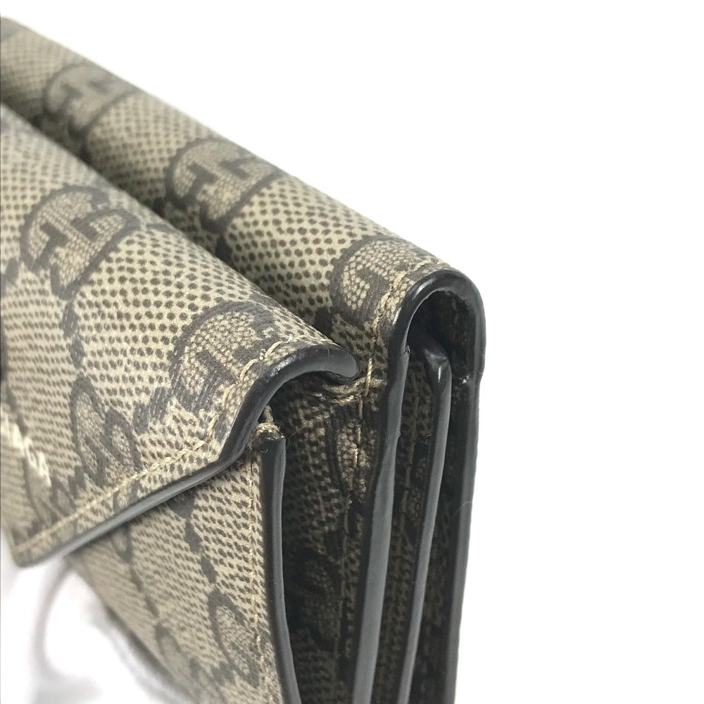 GUCCI 681704 BALENCIAGA Paper Mini Wallet, The Hacker Project Trifold Wallet, GG Supreme Canvas, Unisex, Beige