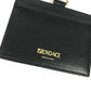 VERSACE フェンディ FENDI コラボ FENDACE フェンダーチェ ネックストラップ付 IDホルダー メデューサ カードケース レザー ユニセックス ブラック