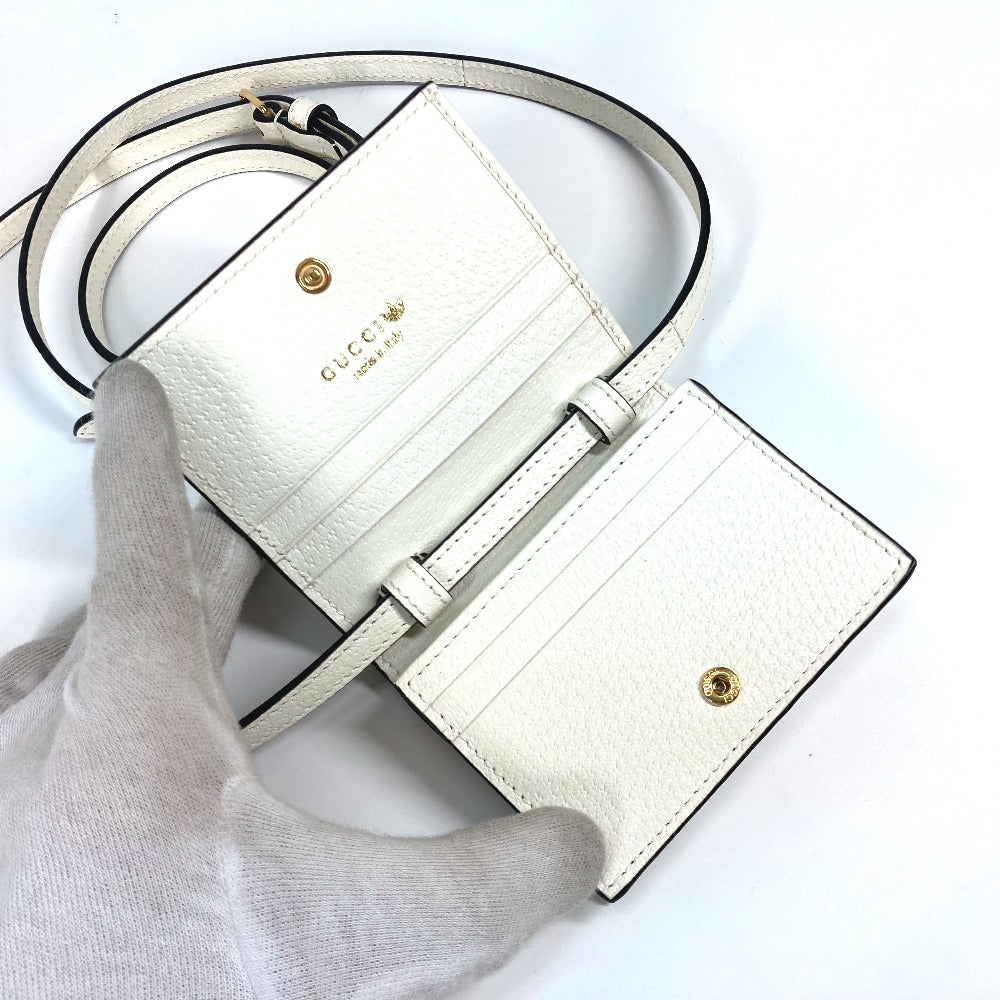GUCCI 702248 adidas アディダス コラボ ホースビット ショルダーバッグ 斜め掛け 2つ折り財布 レザー メンズ ホワイト