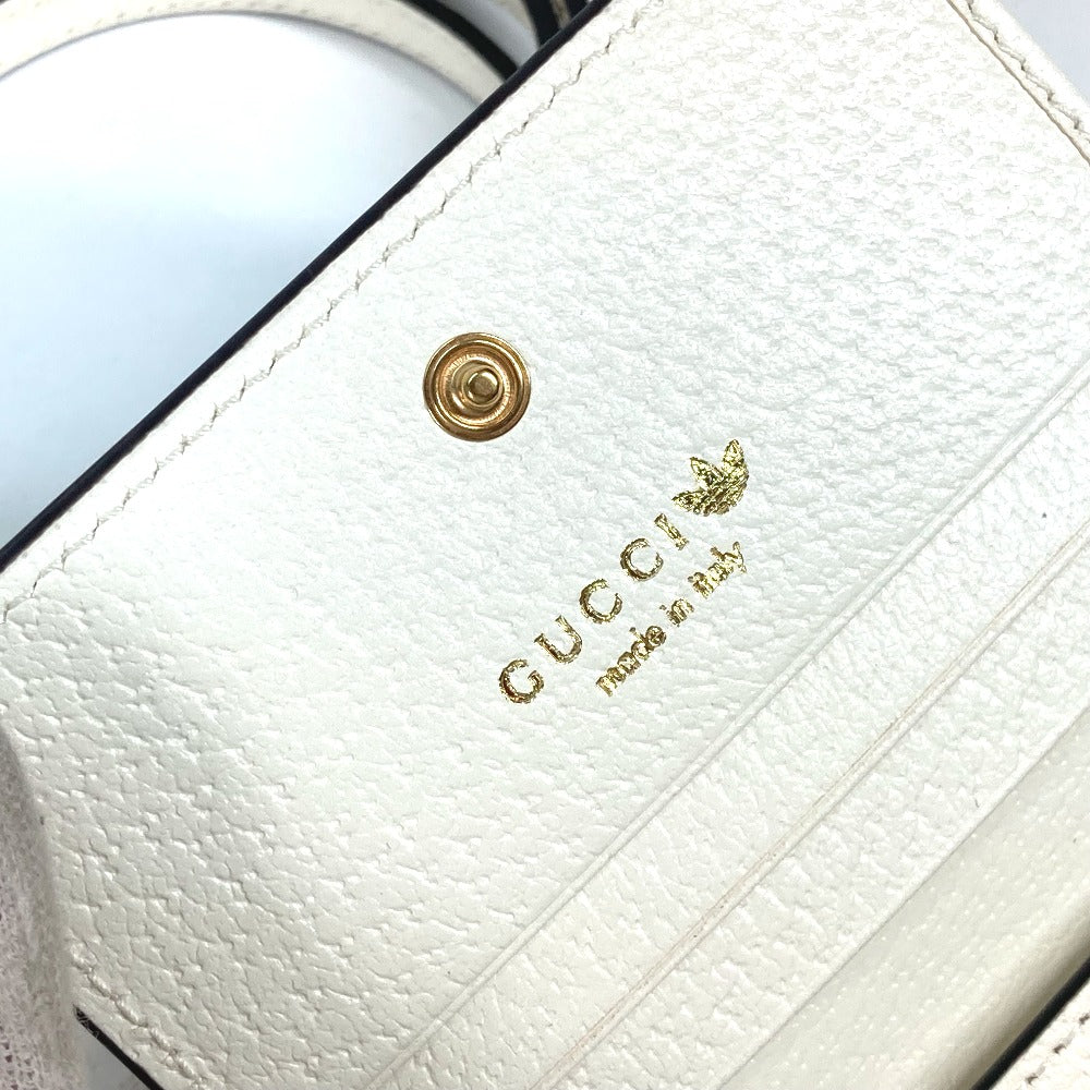 GUCCI 702248 adidas アディダス コラボ ホースビット ショルダーバッグ 斜め掛け 2つ折り財布 レザー メンズ ホワイト