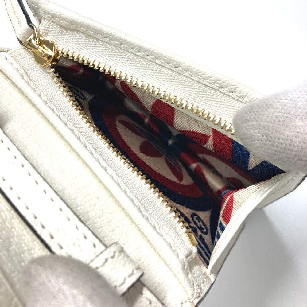 GUCCI 702248 adidas アディダス コラボ ホースビット ショルダーバッグ 斜め掛け 2つ折り財布 レザー メンズ ホワイト