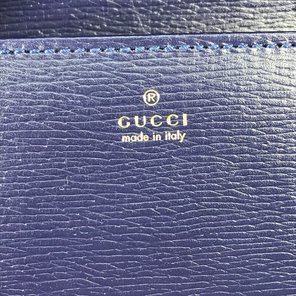 GUCCI 621892 ホースビット 1955 ドット 水玉 チェーンウォレット ショルダーバッグ 斜め掛け 長財布 レザー レディース ネイビー×レッド