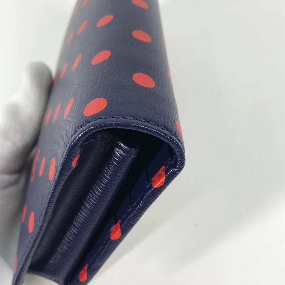 GUCCI 621892 ホースビット 1955 ドット 水玉 チェーンウォレット ショルダーバッグ 斜め掛け 長財布 レザー レディース ネイビー×レッド