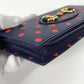 GUCCI 621892 ホースビット 1955 ドット 水玉 チェーンウォレット ショルダーバッグ 斜め掛け 長財布 レザー レディース ネイビー×レッド