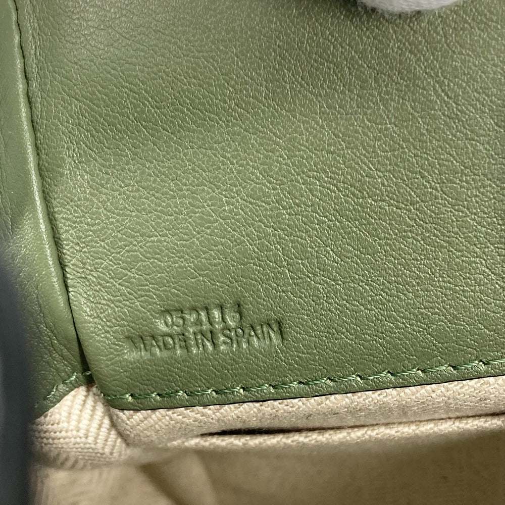 LOEWE 肩掛け 斜め掛け ハンモック ドローストリングバッグ ミニ ハンドバッグ 斜め掛け ショルダーバッグ レザー レディース カーキ