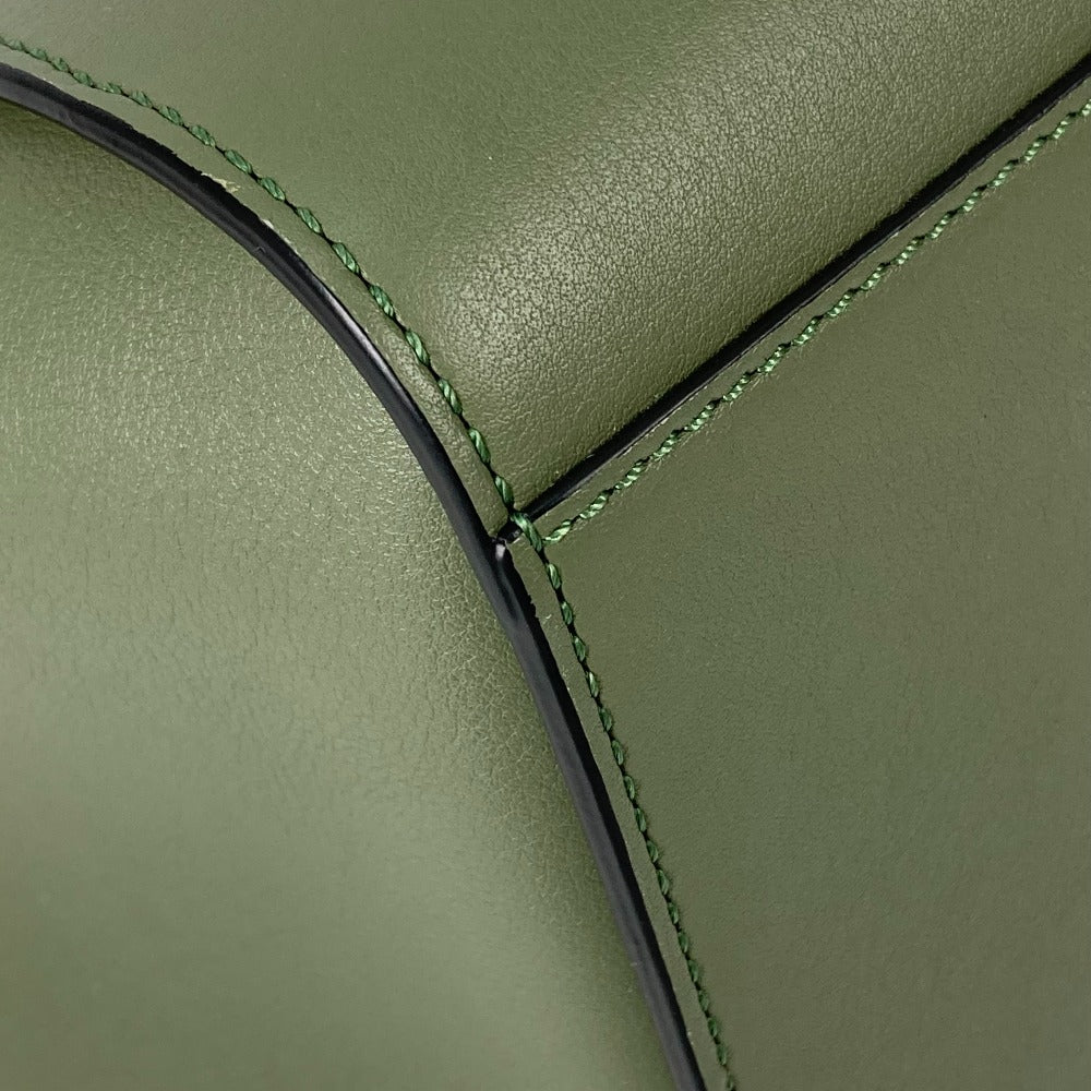 LOEWE 肩掛け 斜め掛け ハンモック ドローストリングバッグ ミニ ハンドバッグ 斜め掛け ショルダーバッグ レザー レディース カーキ