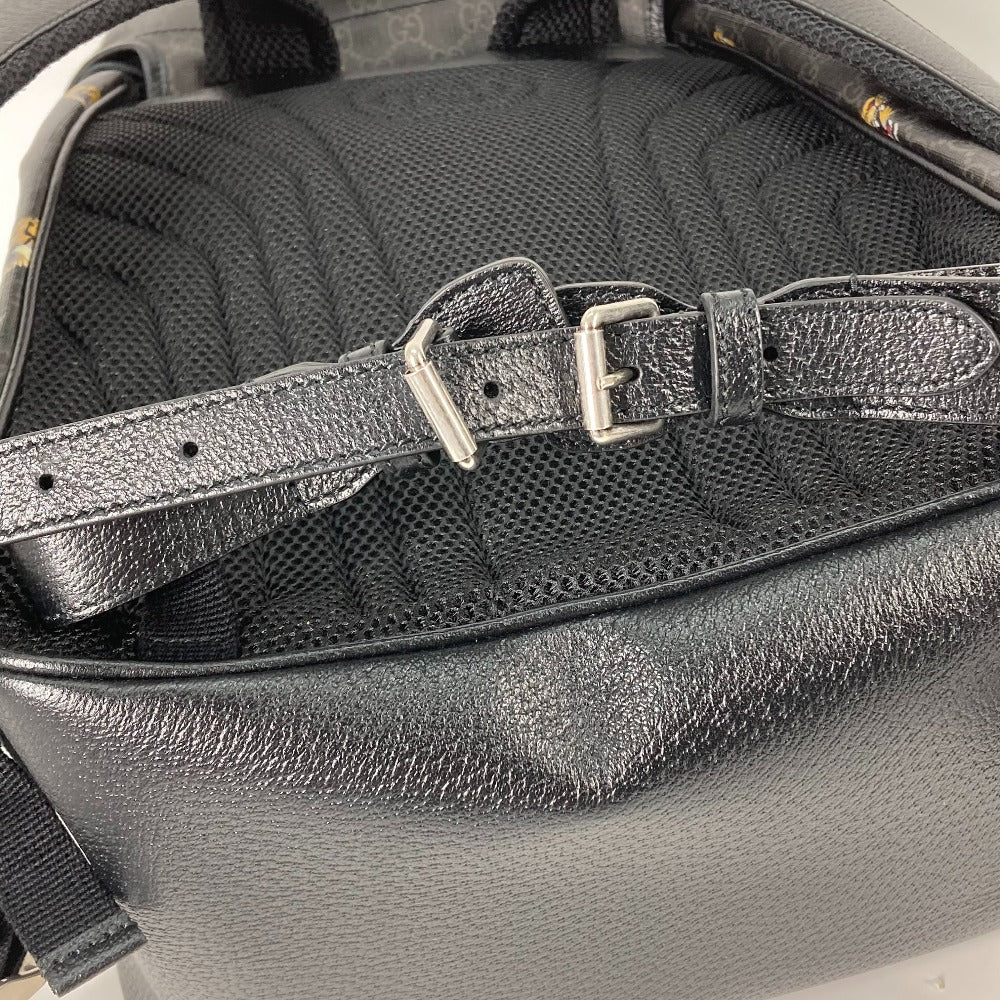 GUCCI 696013 インターロッキングG ミディアム バックパック タイガー トラ 虎 カバン リュックサック GGスプリームキャンバス メンズ ブラック