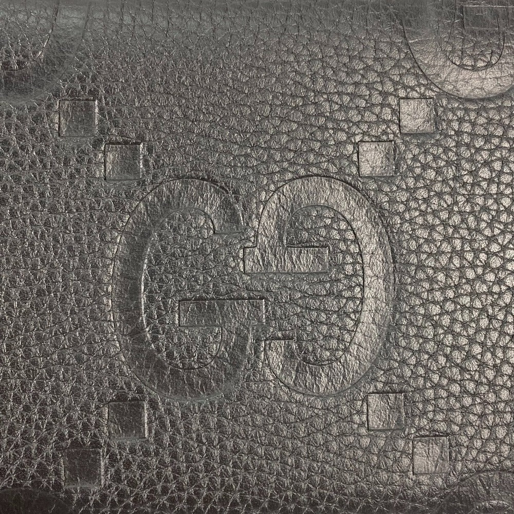 GUCCI 739482 ジャンボ GG ジップウォレット ラウンドファスナー 長財布 レザー メンズ ブラック