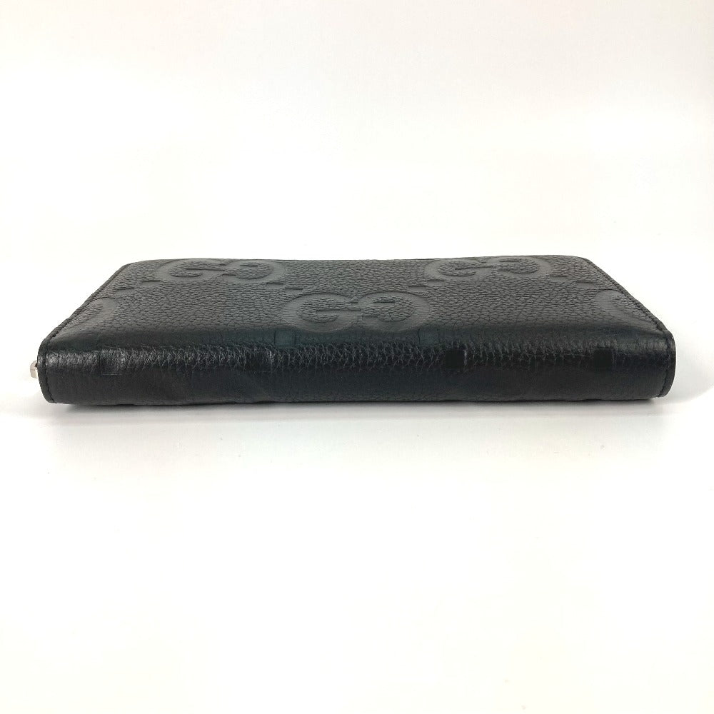 GUCCI 739482 ジャンボ GG ジップウォレット ラウンドファスナー 長財布 レザー メンズ ブラック