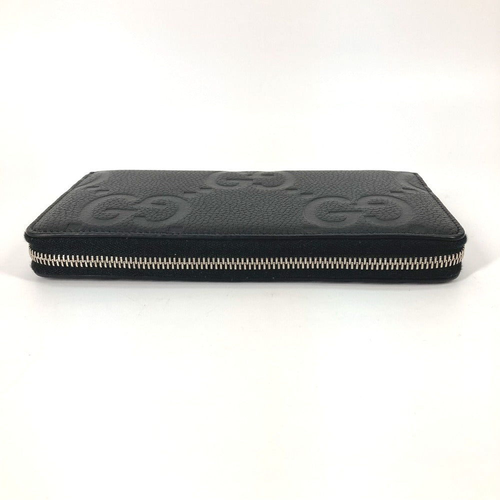 GUCCI 739482 ジャンボ GG ジップウォレット ラウンドファスナー 長財布 レザー メンズ ブラック