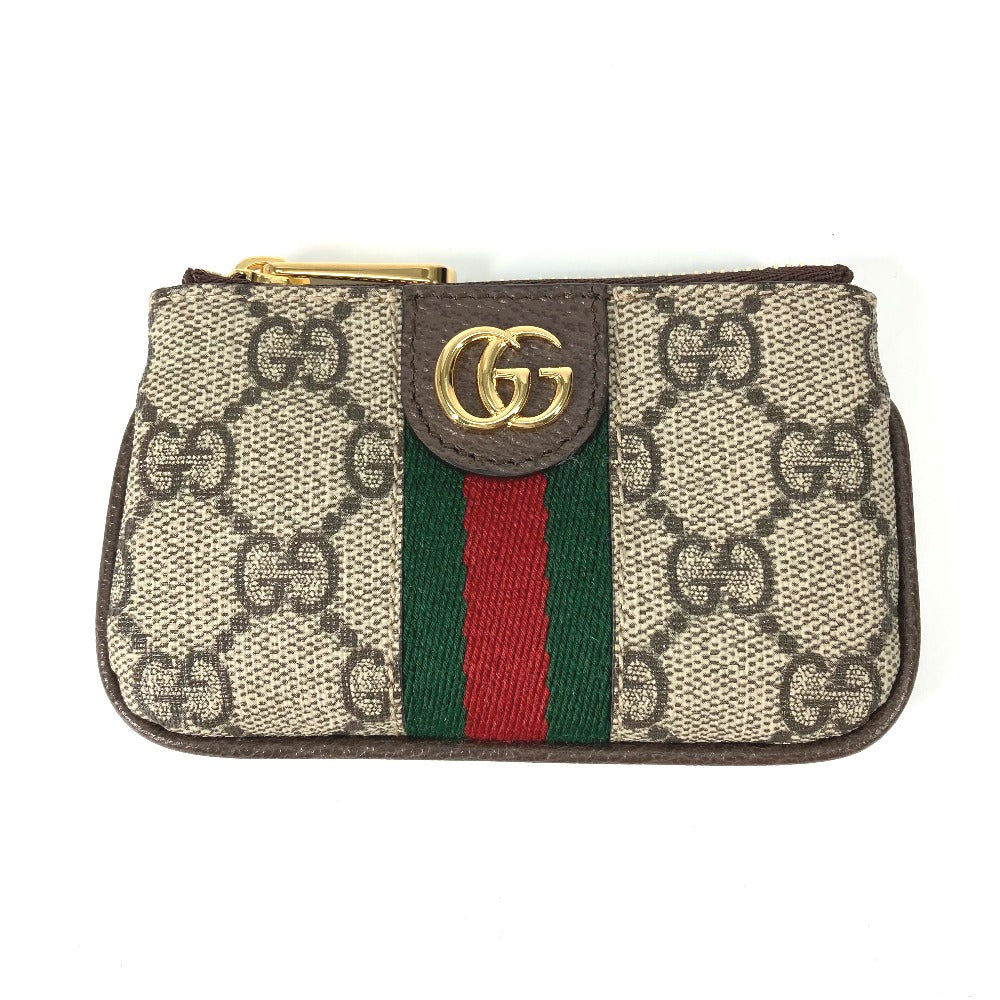 GUCCI 671722 GGスプリーム オフィディア コインケース 小銭入れ 財布 キーフック付き キーケース GGスプリームキャンバス レディース ベージュ