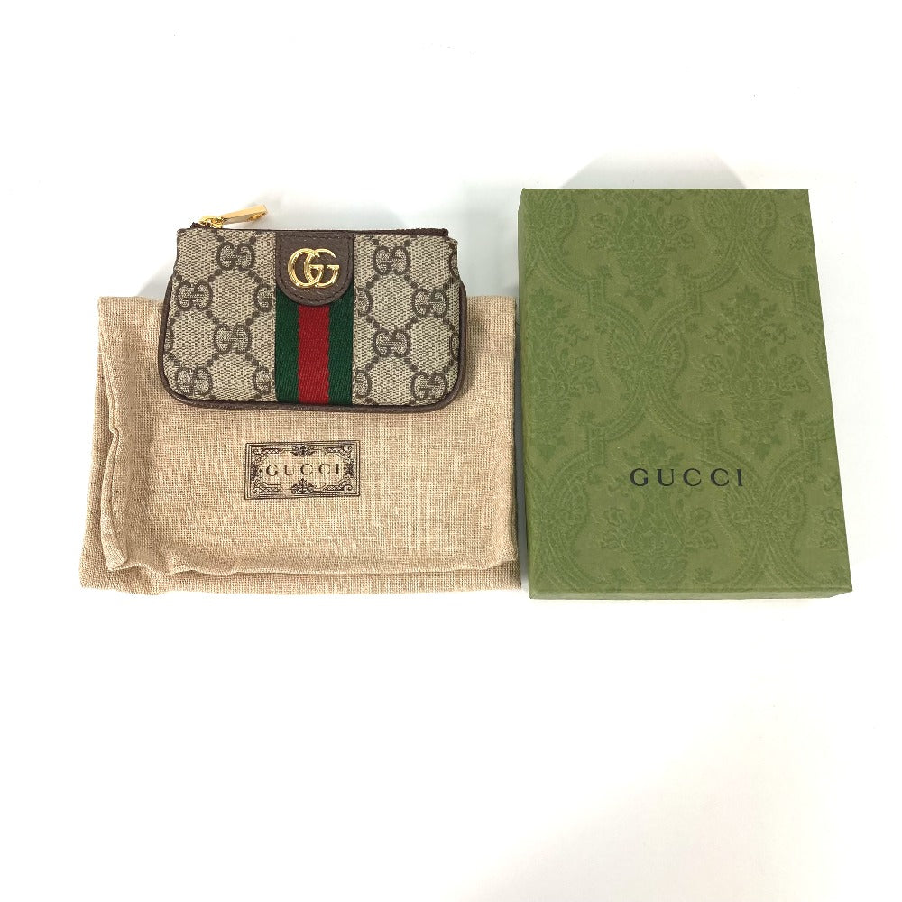 GUCCI 671722 GGスプリーム オフィディア コインケース 小銭入れ 財布 キーフック付き キーケース GGスプリームキャンバス レディース ベージュ