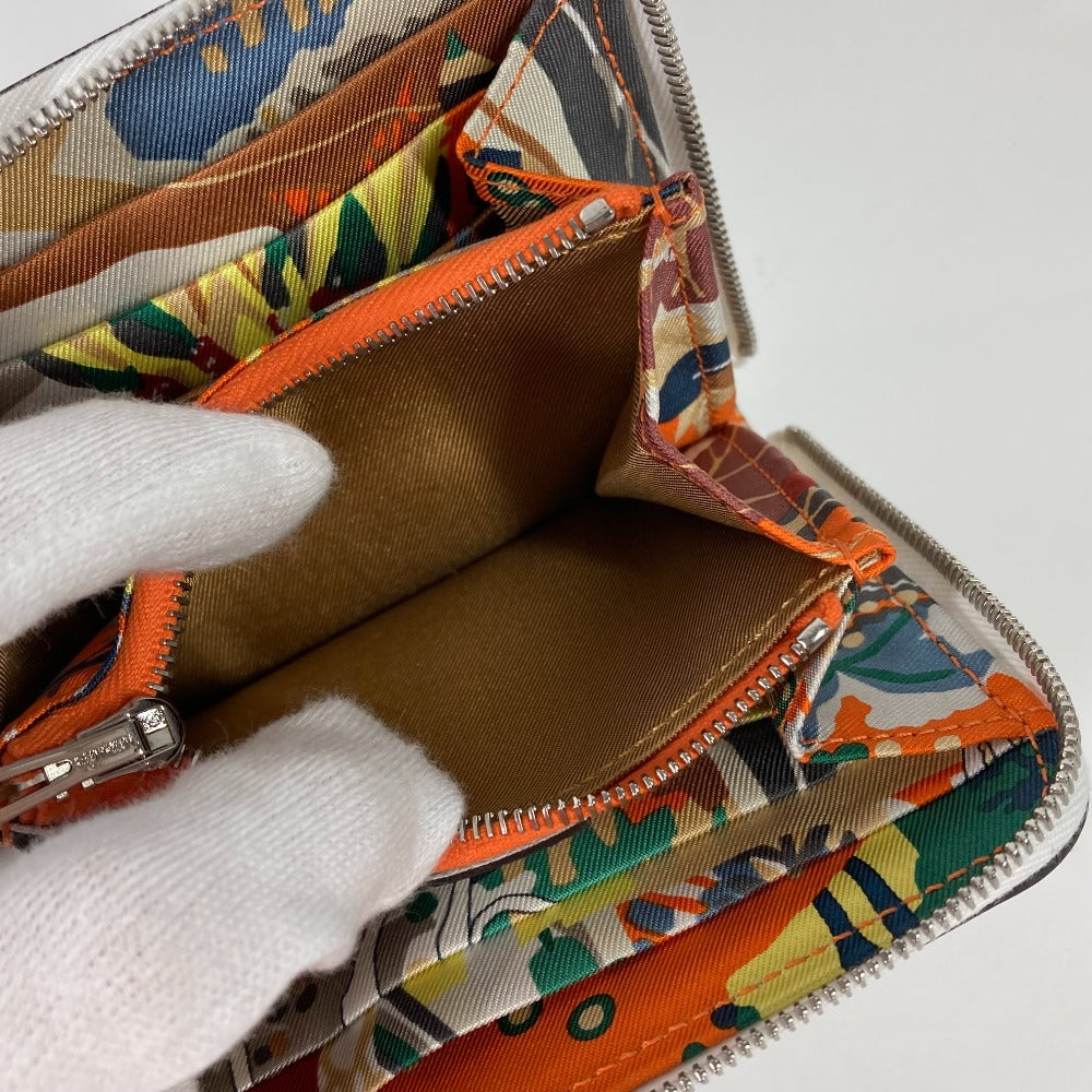 HERMES アザップ シルクイン コンパクト 小銭入れ 財布 コインケース レザー レディース ホワイト